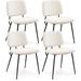 Modern Upholstered Dining Chairs, Fabric Dining Room Chairs Accent Diner Chair with Curved Back and Solid Metal Legs