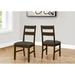 Monarch Specialties Dining Chair, 37" Height, Set Of 2, Side, Dining Room, Kitchen, Brown Solid Wood, Brown Fabric