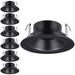 6 Pack 4" Recessed Can Light Trim, Metal Step Baffle