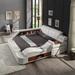 Ouyessir Multi-functional Upholstered Storage Bed with Chaise Lounge on Side