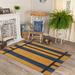 Casavani Hand Block Printed Yellow Cotton Dhurrie Hallway Stair Runner Rug Outdoor Patio Rug 2.6x8 feet