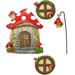 4 Pcs Luminous Mushroom Pendant Decor Ornament Fairy Door and Window Mini Tree Miniature Windows Gnome House Home