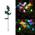 WSBDENLK Solar Garden Lights - Solar Outdoor Lights with Beautiful & Realistic Rose Flowers - 7 Color Changing Solar Lights Outdoor for Yard Garden Decoratio Solar Garden Lights Clearance