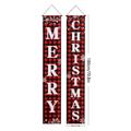 Oxford Cloth And Plastic Pole Christmas Banner Buffalo Plaid Couplet Door Width Holiday Door Curtain Decoration Hanging Flag