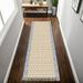 Casavani Brown Handblock Printed Cotton Dhurrie Hallway Stair Runner Rug Outdoor Rug 4x20 feet