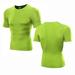 1PCS Men s Compression Shirts Athletic Short Sleeve Gym T-Shirt Running Tops Athletic Base Layer Undershirts Body Shaper Athletic Workout Shirt Sports T-Shirts Tops Green XL