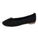 TOWED22 Women s Slip on Flats Classy Round Toe Solid Classic Mary Jane Ballet Dance Shoes Soft Comfortable PU Flat Shoes(Black 6.5)