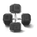 Rubber Coated Solid Steel Cast-Iron Pair Dumbbells Rubber Hex Dumbbells Hex Weights Dumbbells For Muscle Toning Full Body Workout Home Gym Dumbbells Pair