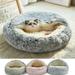 Deagia Small Dog Sleep Bed Self-Warming Pet Sofa Long Plush Soft Pet Bed Round Soft Plush Burrowing Cave Hooded Machine Washable Gray