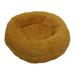 FNOCHY Round Calming Donut Dog Bed for Medium/Small Dogs Refillable w/ Removable Washable Cover For Dogs Up to 45 lbs - Shaggy Plush Long Faux Fur Donut Bed