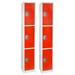 AdirOffice 72 3-Tier Key Lock Red Steel Storage Locker 2/Pack (629-203-RED-2PK)