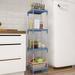 RKZDSR Storage Cart For Laundry Room Organization 4 Tier Shelving Unit Utility Cart Storage Rack For Kitchen Bathroom Laundry Narrow Places