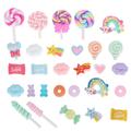 Fake Candy Set 29Pcs Plastic Candy Sweets Resin Colorful Simulation Toy DIY Plastic Candy Sweets Sugar Simulation Food for DIY Crafts Ornaments