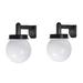 COFEST Solar Wall Lights Hallway Aisle Exterior Wall Sconce Concise Spherical Decorative White Wall Sconce Patio Doorway Outdoor Lighting Wall Sconce 2PCS White
