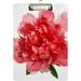 Coolnut Red Peony Flower Floral Clipboards for Kids Student Women Men Letter Size Plastic Low Profile Clip 9 x 12.5 in Sliver Clip