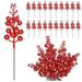 Apepal Christmas Tree Decorations 20 Pack Christmas Glitter Berries Stems 7.8inch Artificial Berry Stems Holly Christmas Berries Picks For Christmas Tree Ornaments DIY Xmas Wreath Crafts