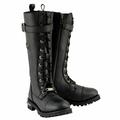 Milwaukee Leather MBL9355W Women s Wide Width Black 14-inch Lace-Up High Rise Motorcycle Leather Boots 9W