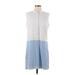 Altuzarra for Target Casual Dress - Shift Collared Sleeveless: Blue Print Dresses - Women's Size Medium