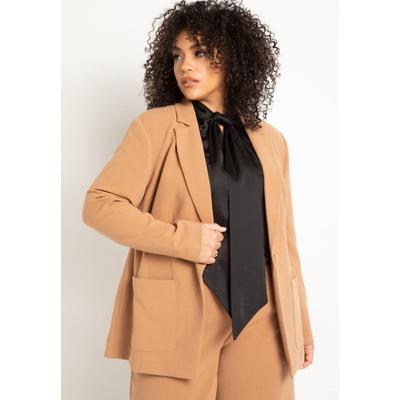 Plus Size Women's The 365 Suit Patch Pocket Blazer by ELOQUII in Chicory Coffee (Size 26)