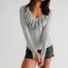 Free People Tops | Free People Bennet Ruffles V Neck Slit Cuff Long Sleeve Thermal Top | Color: Blue/Gray | Size: Xs