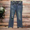 Anthropologie Jeans | Anthropologie Pilcro Distressed Denim Mid Rise Bootcut Blue Jeans Women’s 28 | Color: Blue | Size: 28