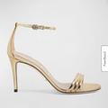 Gucci Shoes | Gucci Ilse Metallic Leather Sandals 85 Mm | Color: Gold | Size: 8