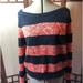 American Eagle Outfitters Sweaters | American Eagle Navy And White/ Red 100% Cotton Sweater Sz Xlarge/Wide Scoop Neck | Color: Blue/Red | Size: Xl
