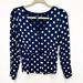 J. Crew Tops | J. Crew Long Sleeve Peplum Top In Crepe Polka Dots Style L1742, Size 4 | Color: Blue/White | Size: 4