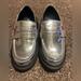 Zara Shoes | Little Girls Zara Silver Platform Loafers Size 12.5 | Color: Black/Silver | Size: 12.5g