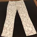 Anthropologie Jeans | Anthro Pilcro And The Letterpress White/Gray Floral Stripe Mid Rise Crop - 28 | Color: Gray/White | Size: 28