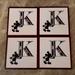 Disney Dining | Disney Mickey Mouse 4 Coasters With K Monogram | Color: Black/White | Size: Os