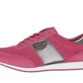 Coach Shoes | Coach Raylen Suede Sneakers Shoes Gunmetal Cerise Burgundy Leather Logo | Color: Gray/Red | Size: 7.5