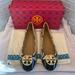 Tory Burch Shoes | Nib Tory Burch $268 Chelsea Snake Printed Leather Cap Toe Ballet Flats Size 7 | Color: Black/Brown | Size: 7