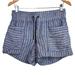 Athleta Shorts | Athleta Shorts 6 Womens Blue Cabo Tide Linen Striped High Rise Drawstring | Color: Blue | Size: 6