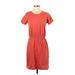 Old Navy Casual Dress Crew Neck Short sleeves: Red Print Dresses - Women's Size Small