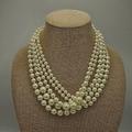 J. Crew Jewelry | J Crew 5 Strand Pearl Necklace | Color: Cream/Gold | Size: Os