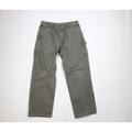 Carhartt Pants | Carhartt Mens 34x30 Faded Spell Out Wide Leg Dungaree Canvas Pants Moss Green | Color: Green | Size: 34