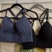 Athleta Intimates & Sleepwear | Athleta Embrace Sports Bra Size Large Blue & Black Lot Of 2 Athletic Gym Yoga | Color: Black/Blue | Size: L