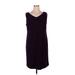 SL Fashions Casual Dress - Sheath V Neck Sleeveless: Purple Solid Dresses - Women's Size 16