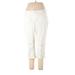 Riders by Lee Khaki Pant Straight Leg Cropped: White Print Bottoms - Women's Size 16