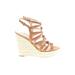 Guess Wedges: Tan Solid Shoes - Women's Size 11 - Open Toe