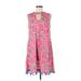 Simply Southern Casual Dress - A-Line Crew Neck Sleeveless: Pink Print Dresses - Women's Size Medium