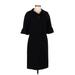 Jessica Howard Casual Dress - Sheath Collared 3/4 sleeves: Black Print Dresses - Women's Size 6