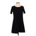 Abercrombie & Fitch Casual Dress - Shift Crew Neck Short sleeves: Black Solid Dresses - Women's Size Small