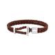 Thomas Sabo Unisex Silver double bracelet with braided, brown leather 925 Sterling Silver, Blackened, Leather A2148-682-2