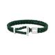 Thomas Sabo Unisex Silver double bracelet with braided, green leather 925 Sterling Silver, Blackened, Leather A2148-682-6