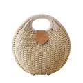 Lurrose Shell Shaped Straw Woven Handbag Straw Clutch Creative Rattan Handbag for Lady Woman Female (Beige)