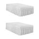 Warmhm 2pcs Bed Ruffles Bedding Pleated Skirt Bed Shirt Dust Ruffle Bouffancy Bed Skirt Bed Accessories Fluffy Bedspread White