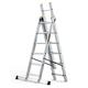 Drabest PRO SERIES LADDERS 3x6 Aluminum Press-Formed Multi-Purpose Three-Section Ladder 150 KG - Aluminum Step Ladder – Ladders Multi Purpose – Folding Foldable Step Ladder – 45 x 345 x 16 cm