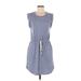 Gilli Casual Dress - Mini Crew Neck Sleeveless: Gray Dresses - Women's Size Medium